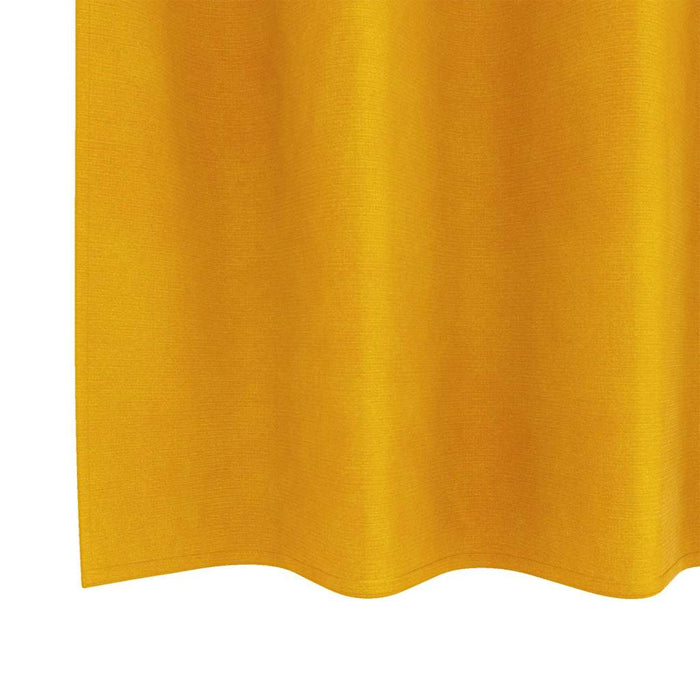 Mørklæggingsgardiner med Øyler 2 stk Sennepsgul Fløyel