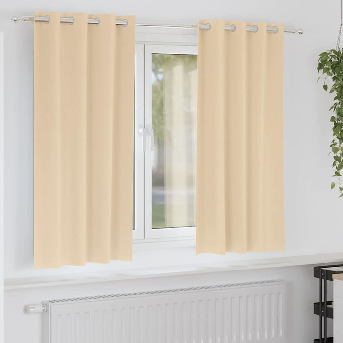 Gardiner med gardiner 2 pcs Krem Polyester