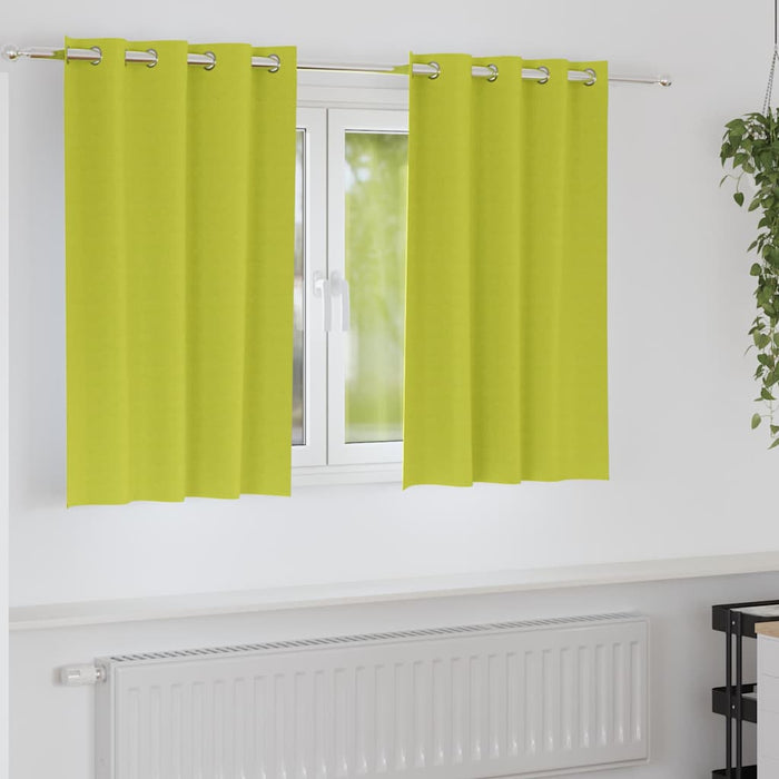 Gardiner med gardiner 2 pcs Grønt eple 140x140cm Polyester