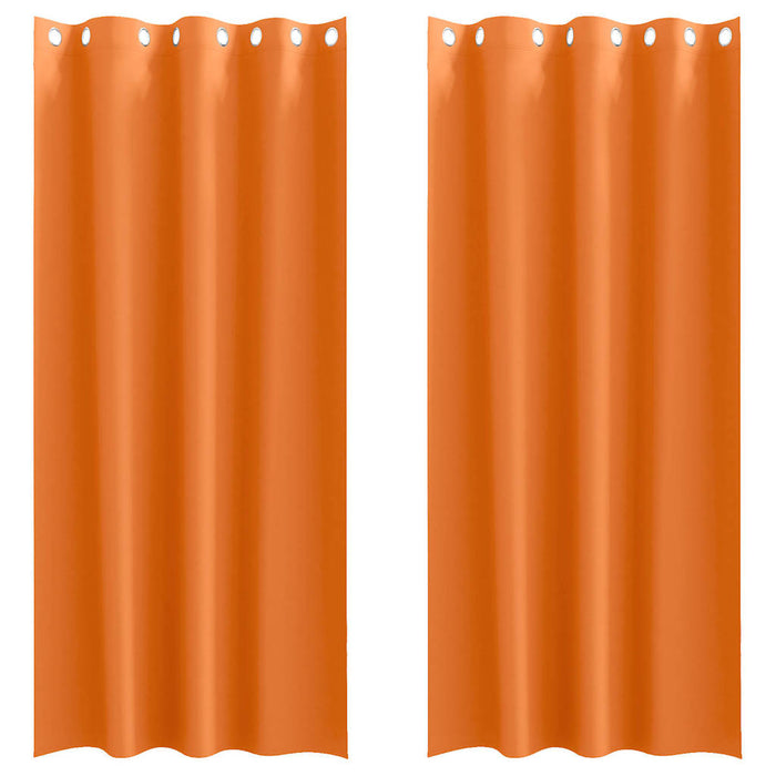 Gardiner med gardiner 2 pcs Lys oransje 260 x 140 cm Polyester