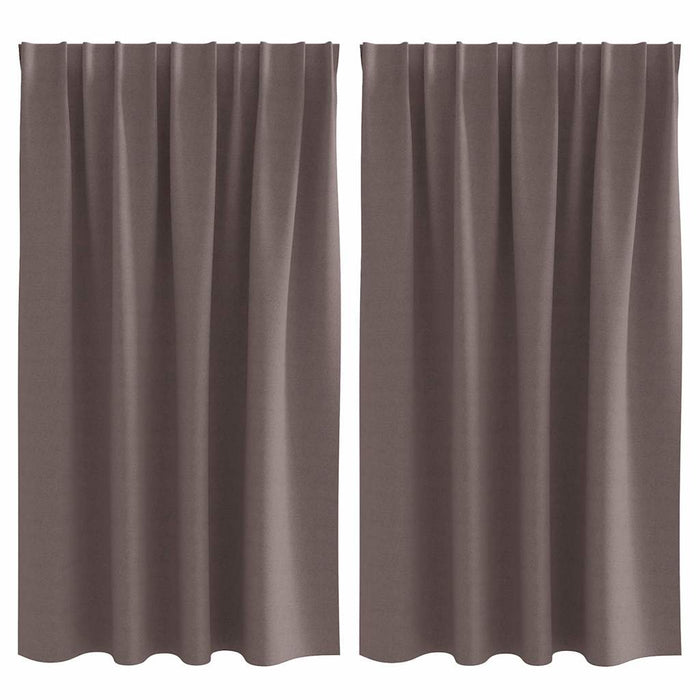 Gardiner med gardiner 2 pcs Mørkebrun Polyester