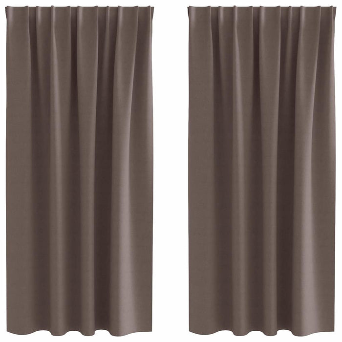 Gardiner med gardiner 2 pcs Mørkebrun Polyester