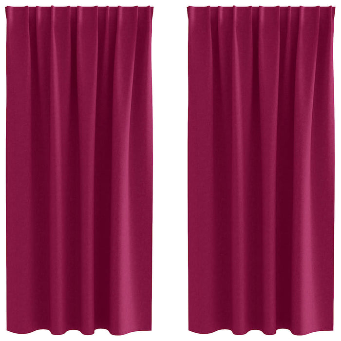 Gardiner med gardiner 2 pcs Vinrød Polyester