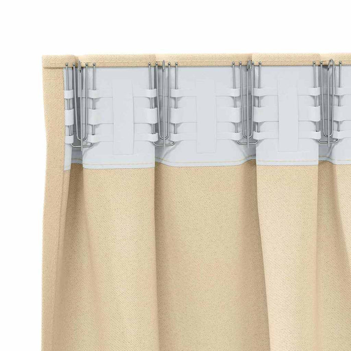 Gardiner med gardiner 2 pcs Krem 260 x 140 cm Polyester
