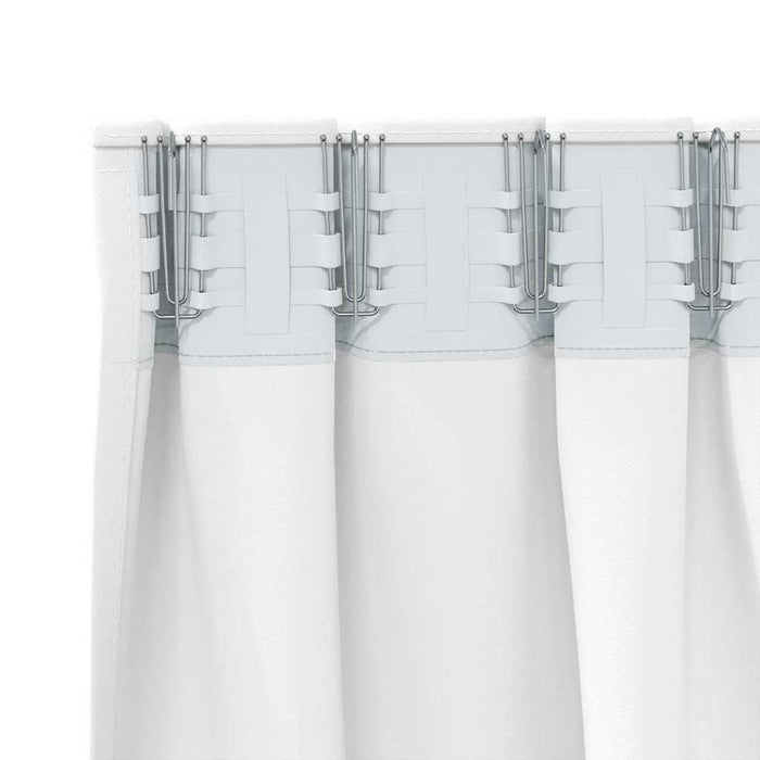 Gardiner med gardiner 2 pcs Lys hvit Polyester