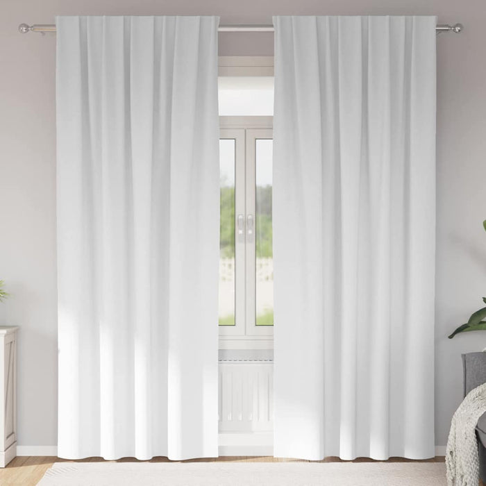 Gardiner med gardiner 2 pcs Lys hvit Polyester