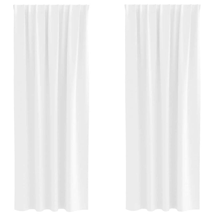 Gardiner med gardiner 2 pcs Lys hvit Polyester