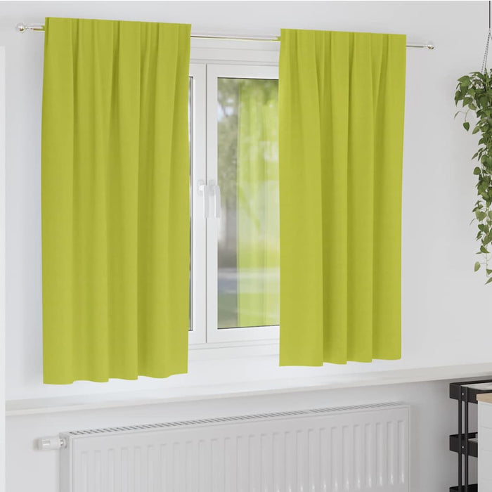 Gardiner med gardiner 2 pcs Grønt eple Polyester