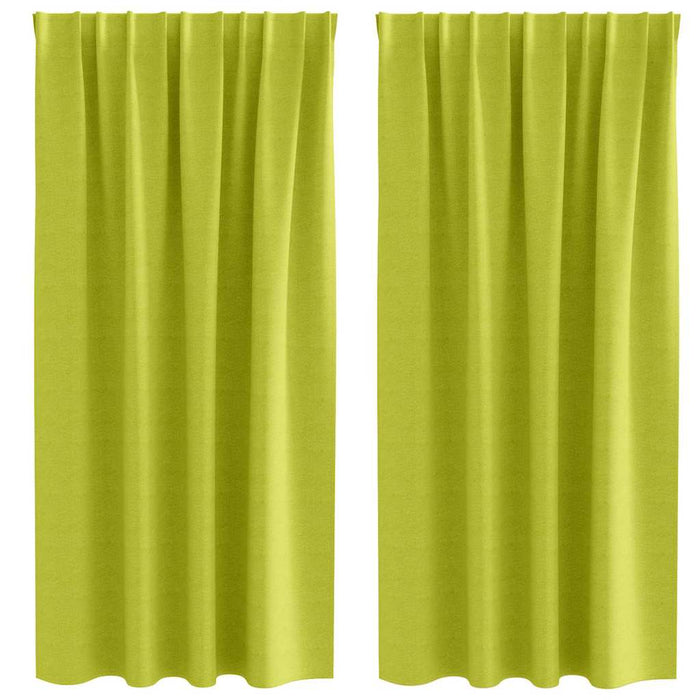 Gardiner med gardiner 2 pcs Grønt eple Polyester