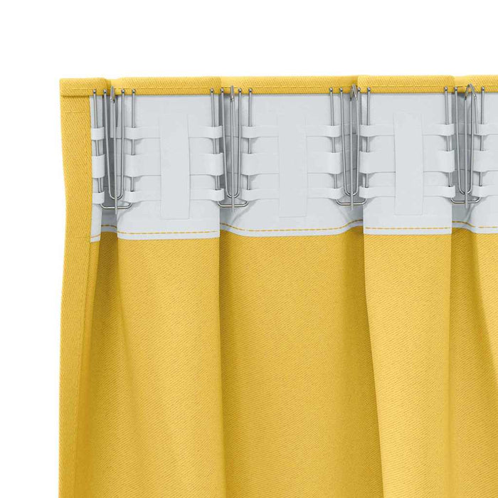 Gardiner med gardiner 2 pcs sennepsgul Polyester