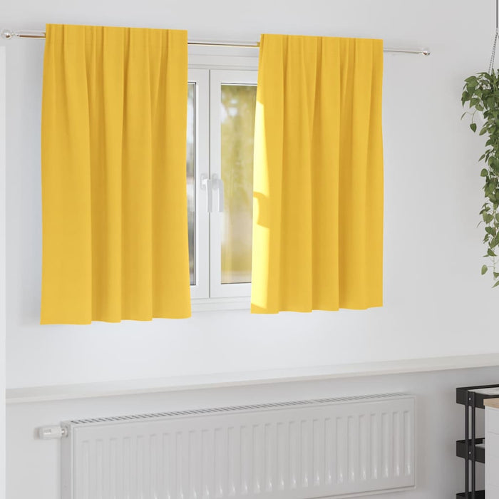 Gardiner med gardiner 2 pcs sennepsgul Polyester