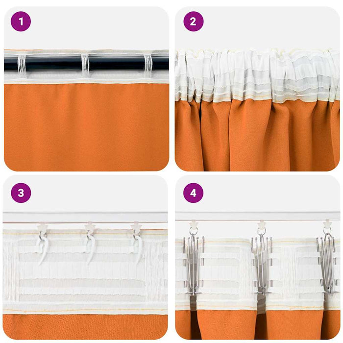 Gardiner med gardiner 2 pcs Oransje Polyester