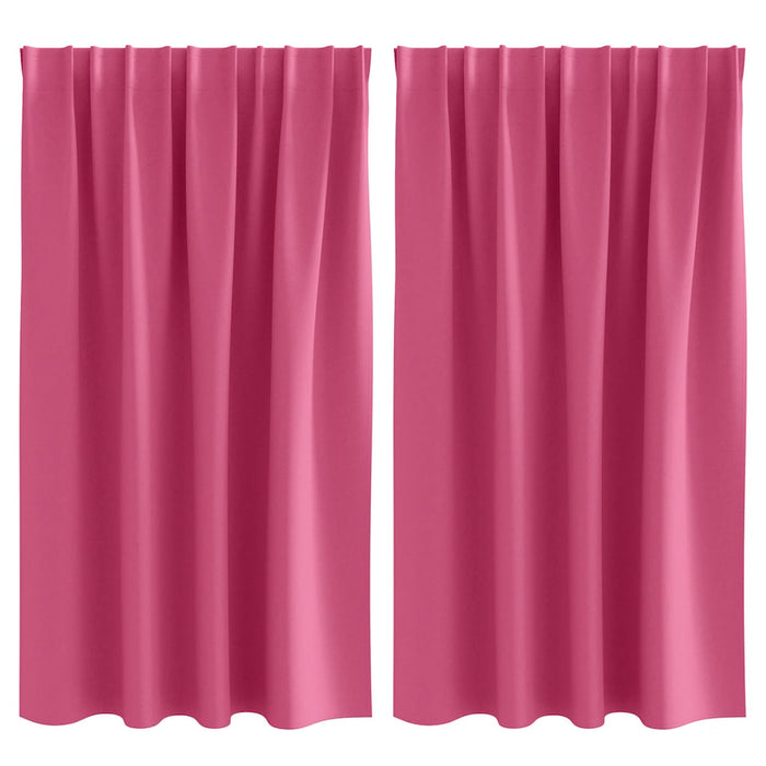 Gardiner med gardiner 2 pcs Lys rosa Polyester