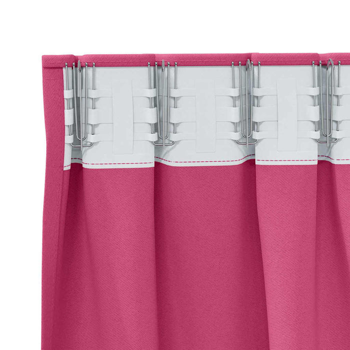 Gardiner med gardiner 2 pcs Lys rosa 245 x 140 cm Polyester