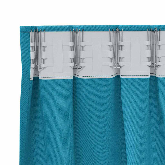 Gardiner med gardiner 2 pcs Turkis Polyester