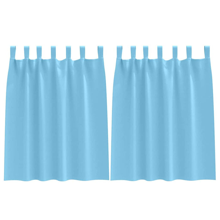 Gardiner med gardiner 2 pcs lyseblå Polyester