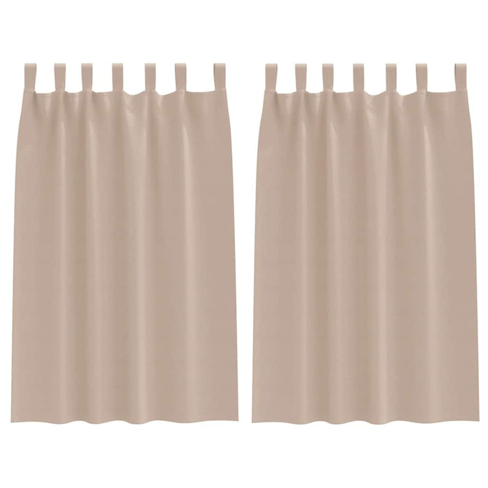 Gardiner med gardiner 2 pcs Gråbrun Polyester