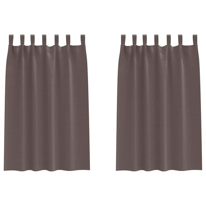 Gardiner med gardiner 2 pcs Mørkebrun Polyester