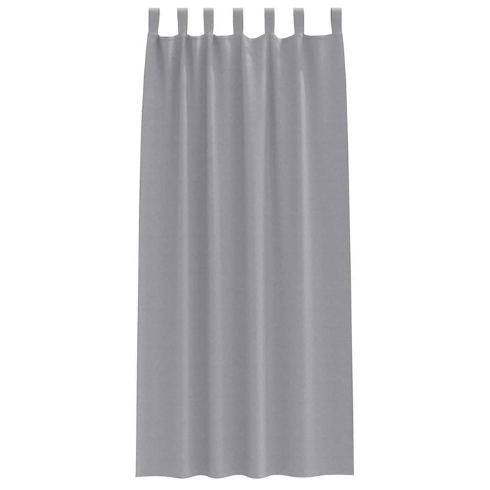 Gardiner med gardiner 2 pcs Lysegrå Polyester