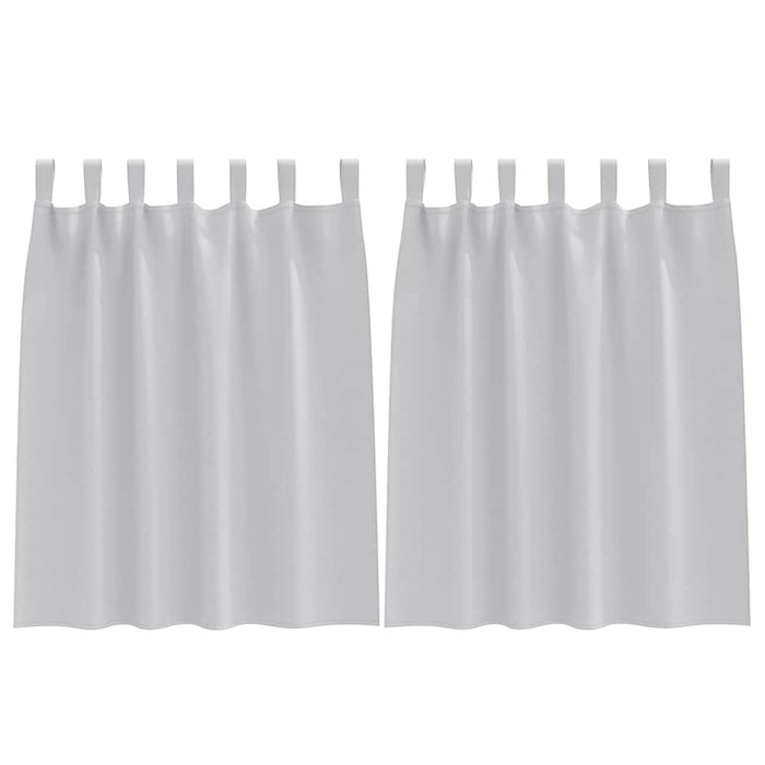 Gardiner med gardiner 2 pcs Lysegrå Polyester