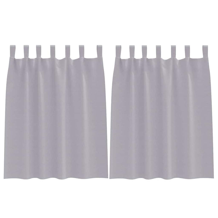 Gardiner med gardiner 2 pcs Metall grå Polyester
