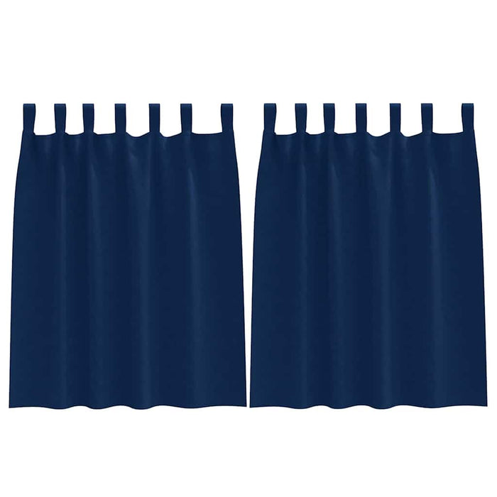 Gardiner med gardiner 2 pcs Mørkblå Polyester
