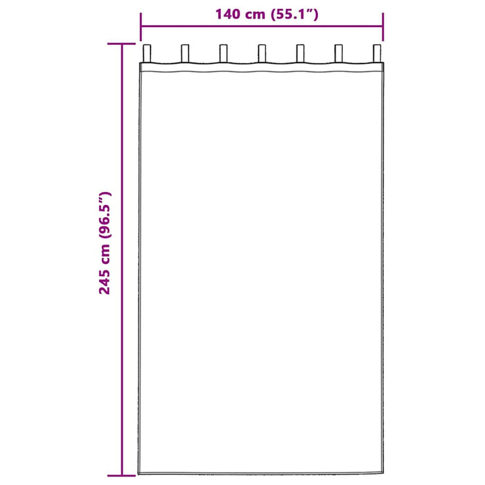 Gardiner med gardiner 2 pcs Lilla 245 x 140 cm Polyester