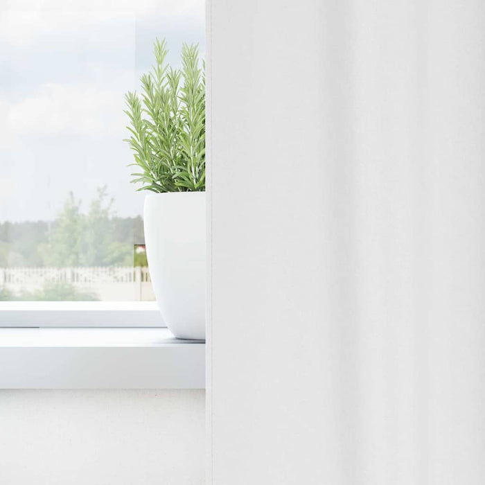 Gardiner med gardiner 2 pcs Klar hvit Polyester