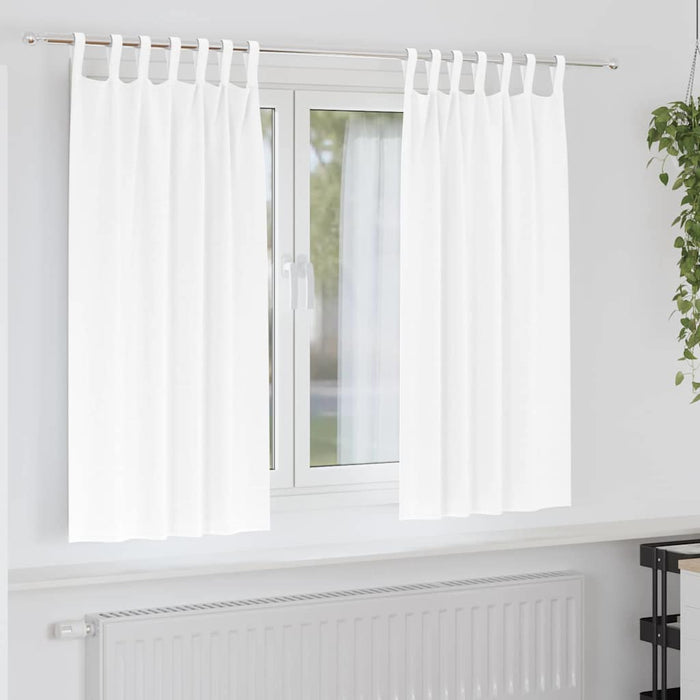 Gardiner med gardiner 2 pcs Klar hvit Polyester