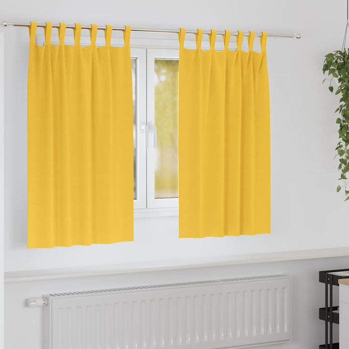 Gardiner med gardiner 2 pcs sennepsgul Polyester