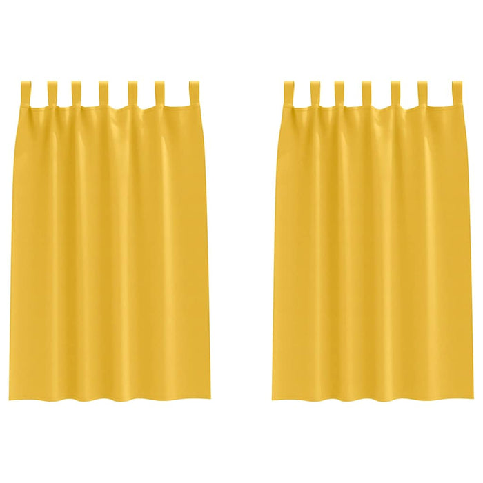 Gardiner med gardiner 2 pcs sennepsgul Polyester