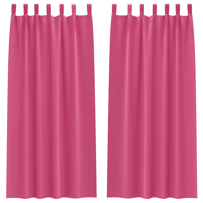 Mørkleggende Gardiner med Ringer Lys Rosa Polyester