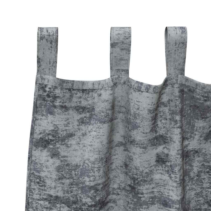 Gardin med gardiner 2 pcs Sølvgrå 175 x 140 cm Fløyel