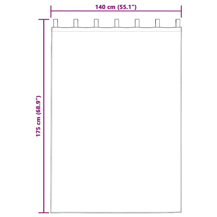 Gardin med gardiner 2 pcs Sølvgrå 175 x 140 cm Fløyel