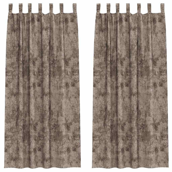 Fløyelsgardiner 2 stk med Øyer Cappuccino 245x140 cm