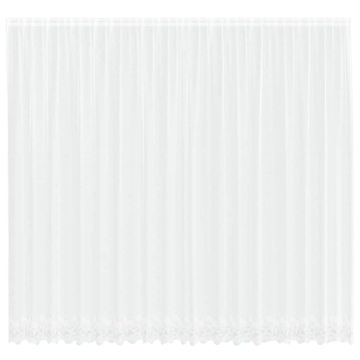 Blondegardin med gardiner Hvit 500x300cm Polyester