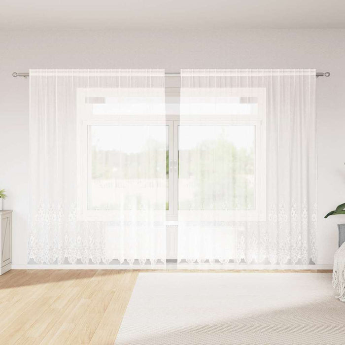 Gardiner med gardiner Hvit 500x100cm Polyester
