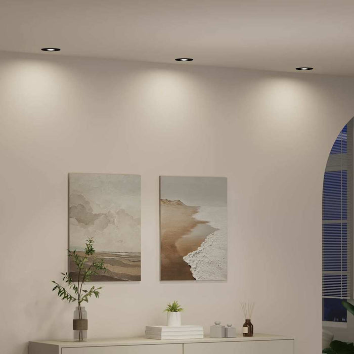 Spotlights med søkelys 6 pcs Svart 9 x 9 x cm Aluminium