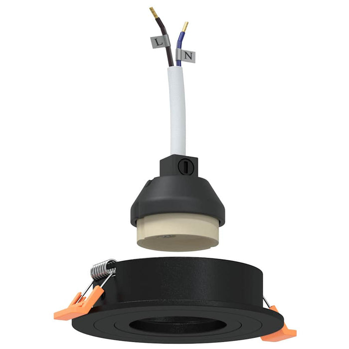 Spotlights med søkelys 6 pcs Svart 9 x 9 x cm Aluminium