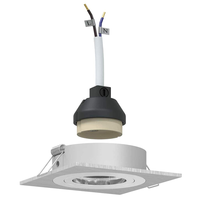 Spotlights med søkelys 6 pcs sølv 9 x 9 x cm Aluminium