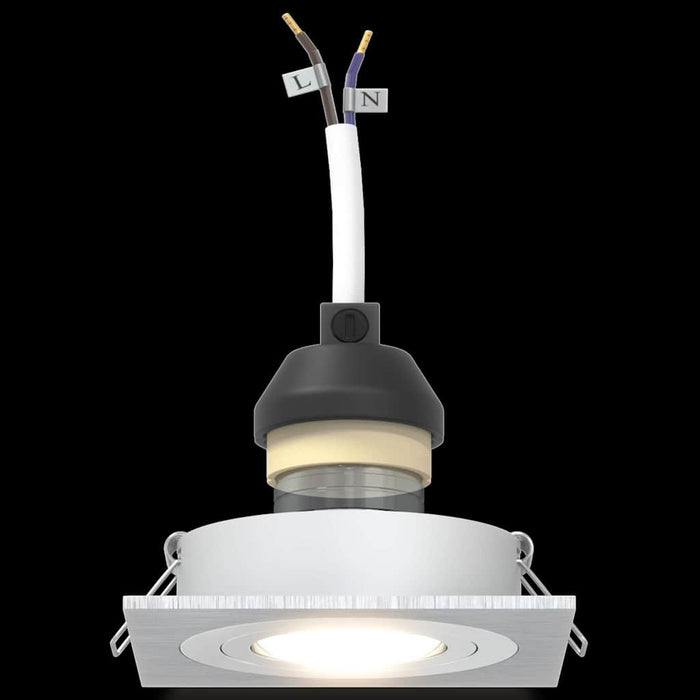 Spotlights med søkelys 6 pcs sølv 9 x 9 x cm Aluminium