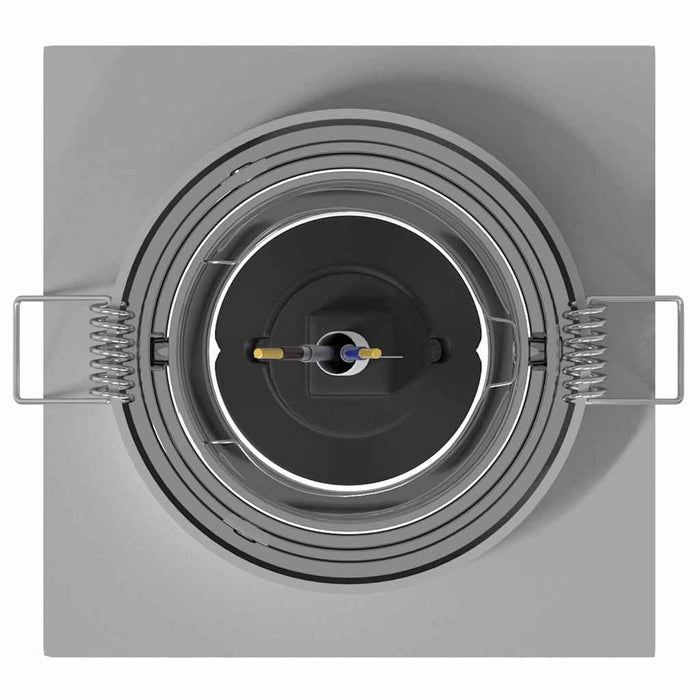 Spotlights med søkelys 6 pcs sølv 9 x 9 x cm Aluminium