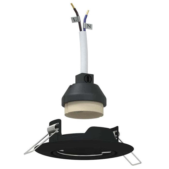 Innfelte Spotlys 24 stk Rund GU10 Svart Ø90 mm Stål