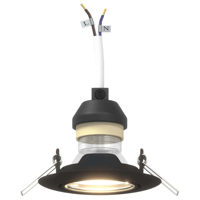 Innfelte Spotlys 24 stk Rund GU10 Svart Ø90 mm Stål