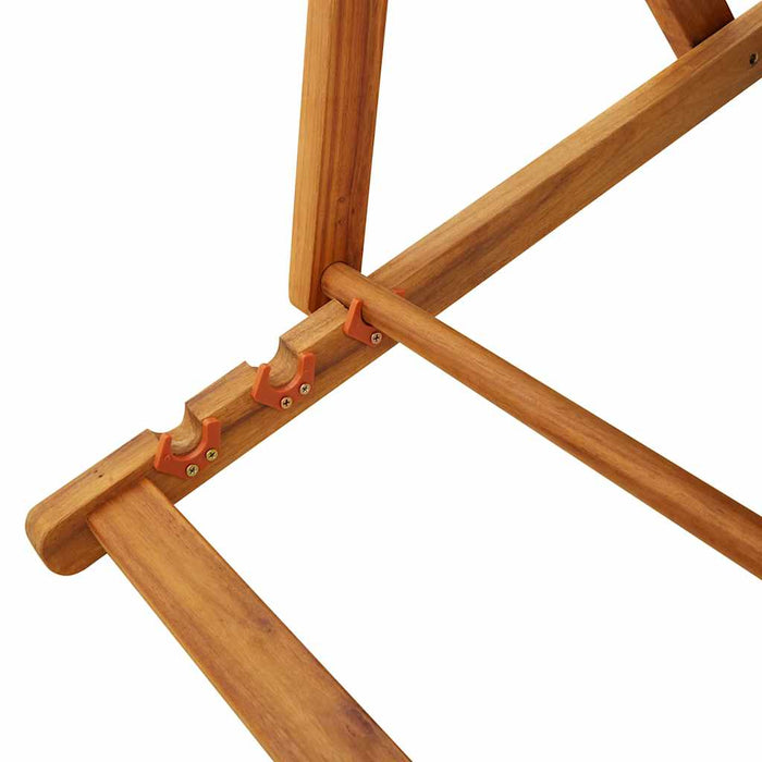 Sammenleggbar strandstol med armlener gråbrun akasietre tekstil