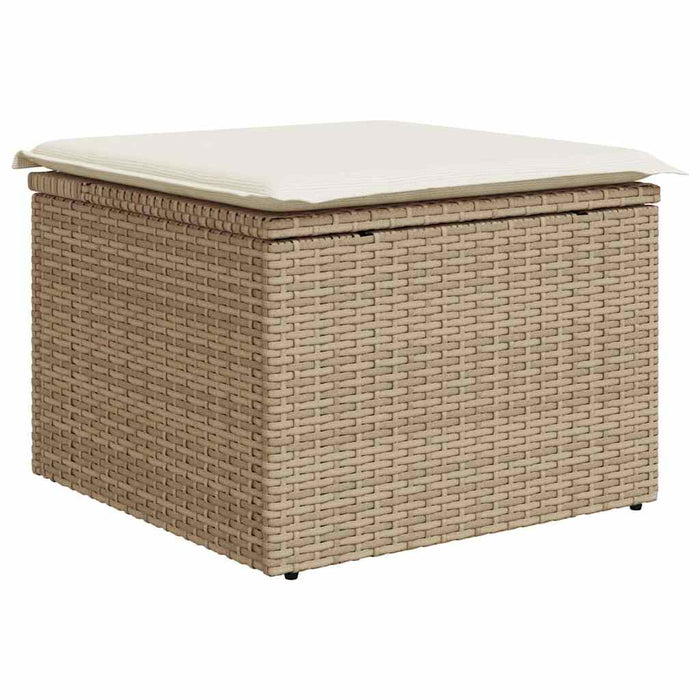 Hagesofaer med puter 6 deler beige polyrotting akasie