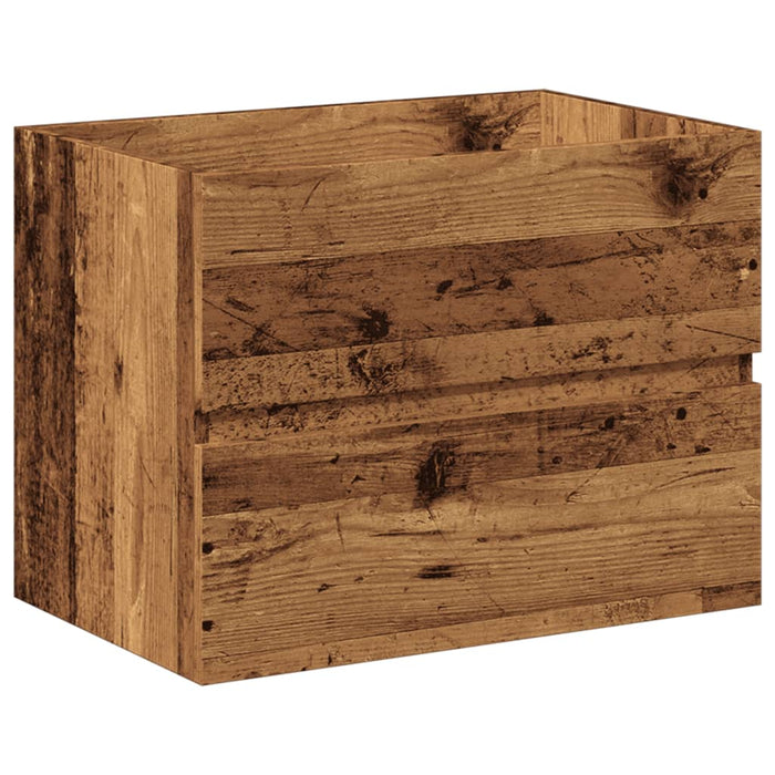 Vaskskap med innebygd vask gammelt tre 61x39,5x49 cm