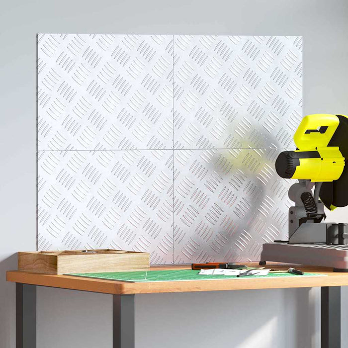 Sjekkplater 4 pcs sølv 40 x 30 cm Aluminium