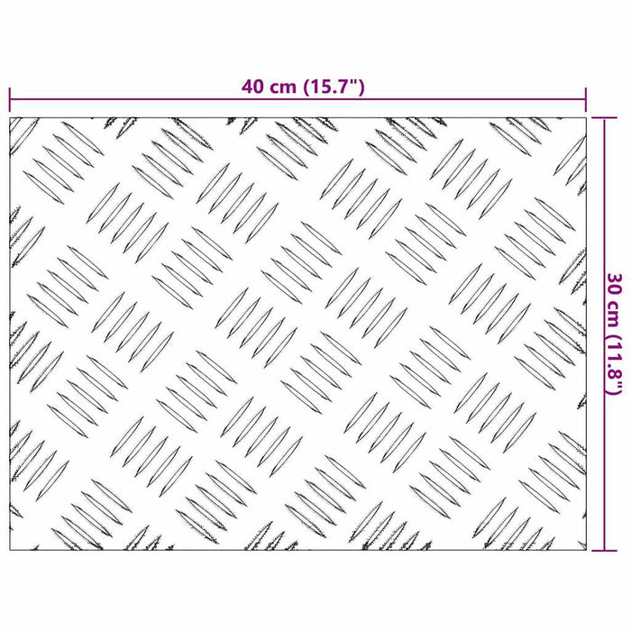 Sjekkplater 4 pcs sølv 40 x 30 cm Aluminium