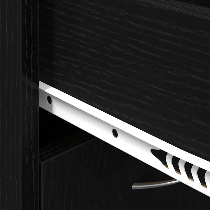 Sko Hylle med skuff Svart eik 60 x 35 x 84 cm Konstruert tre